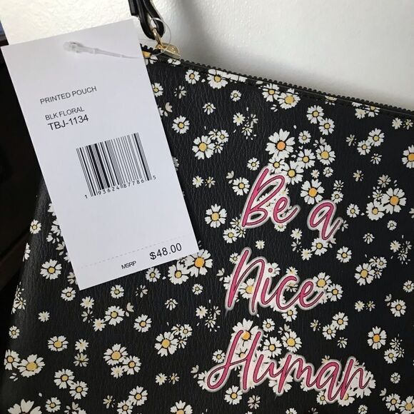Betsey Johnson “be a nice human “ floral wristlet pouch - Picture 7 of 10